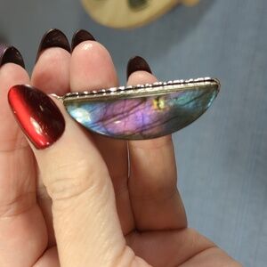 Purple Flash Labradorite Pendant